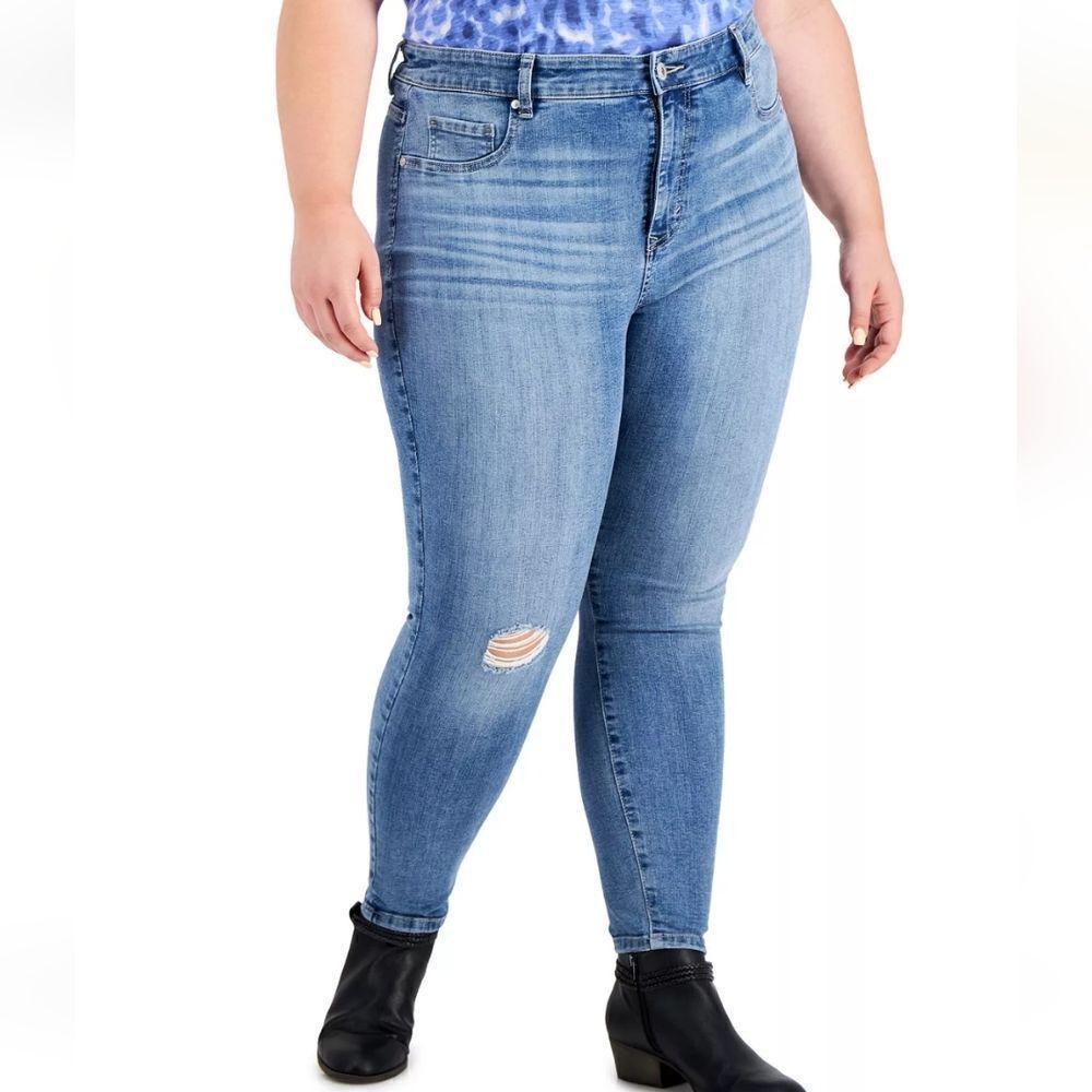 Style & Co Distressed  High Rise Jeggings sz 24W=40×28